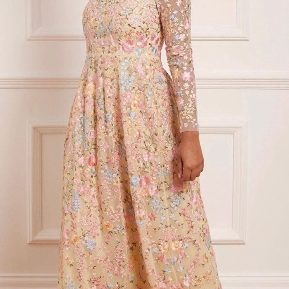 Needle & Thread Secret Garden Long Sleeve Ankle Gown USA 4